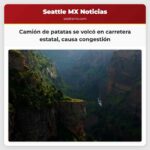 Un camión de patatas se volcó en la montaña Tiger causando congestión en la carretera