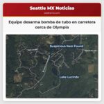 Equipo desarma bomba de tubo en carretera cerca de Olympia