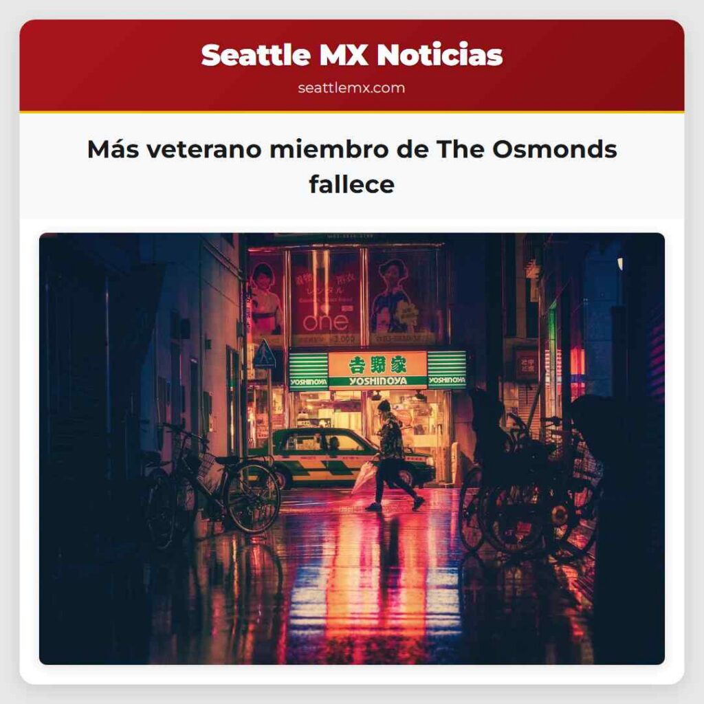 Más veterano miembro de The Osmonds fallece