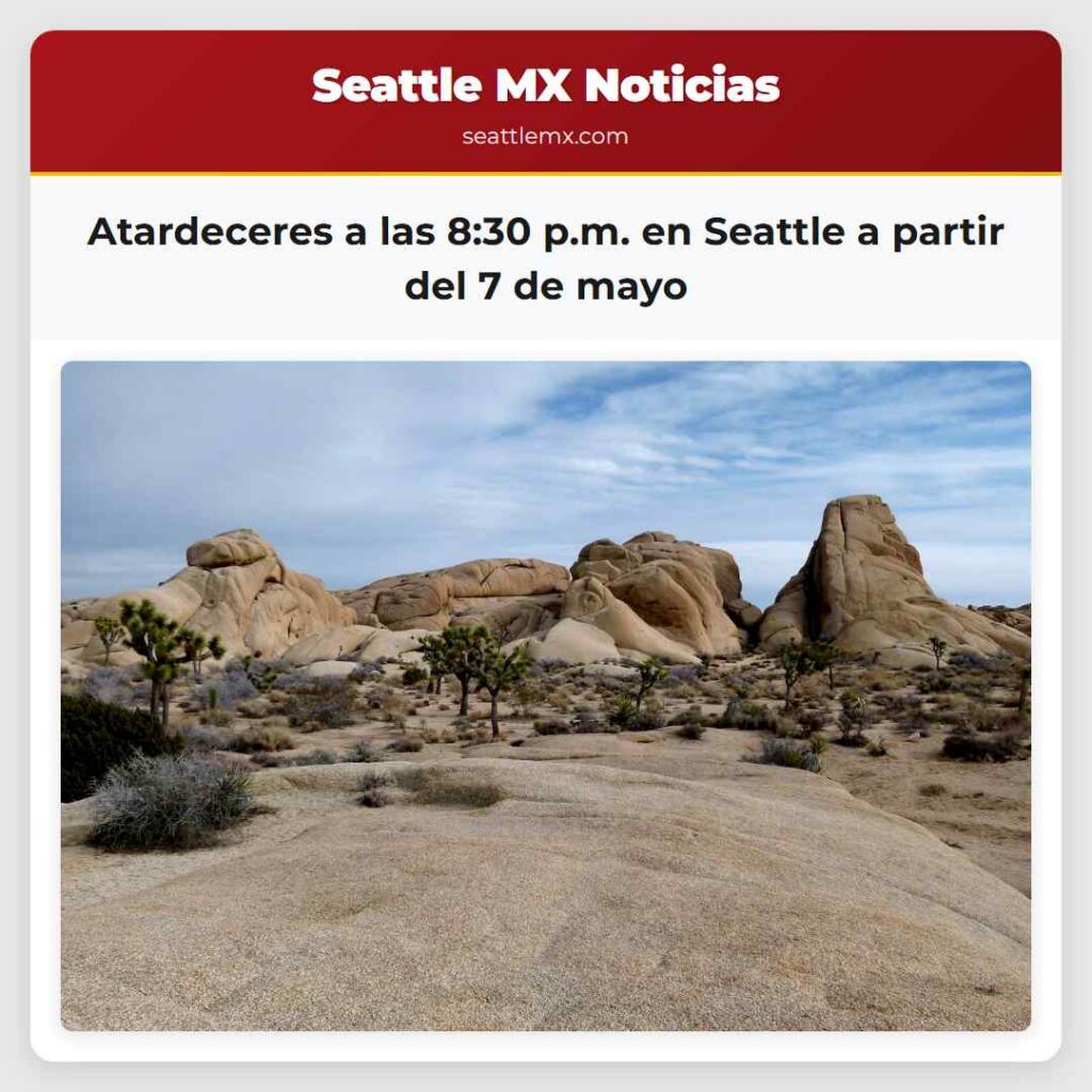Atardeceres a las 8:30 p.m. en Seattle a partir