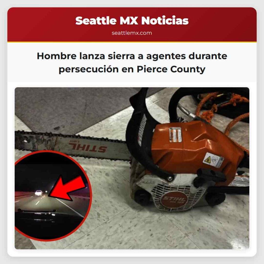 Hombre lanza sierra a agentes durante persecución