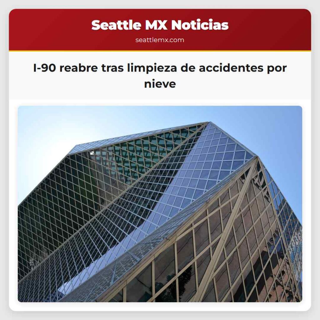 I-90 reabre tras limpieza de accidentes por nieve