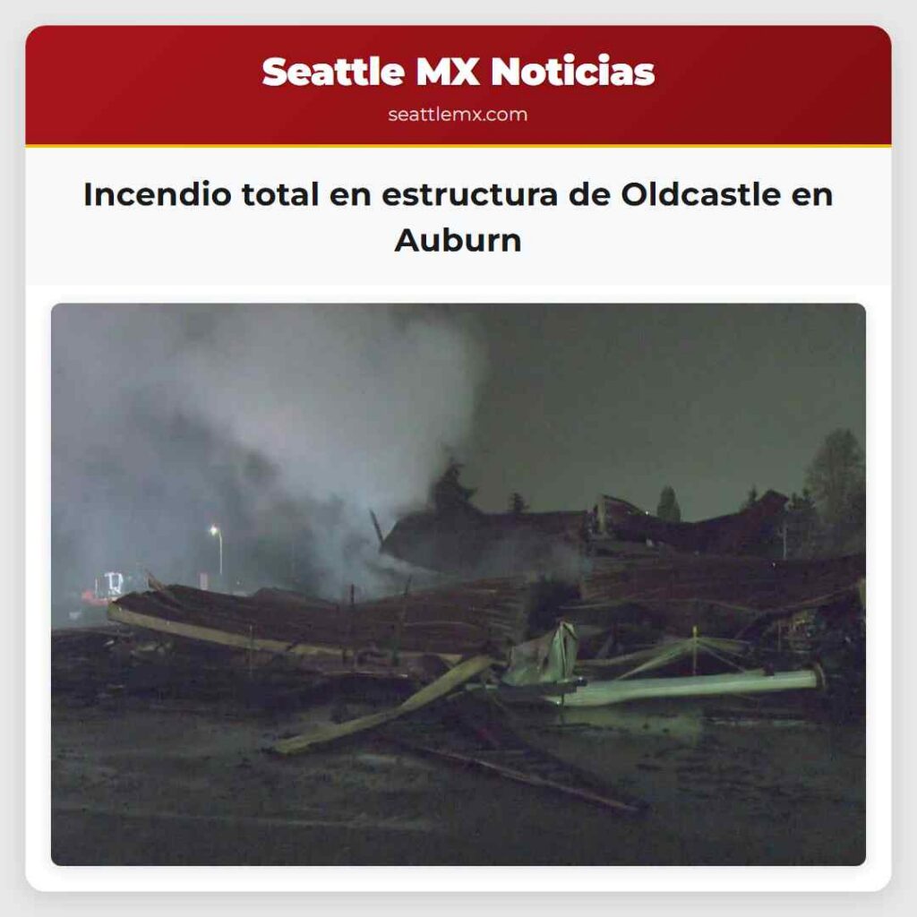 Incendio total en estructura de Oldcastle en