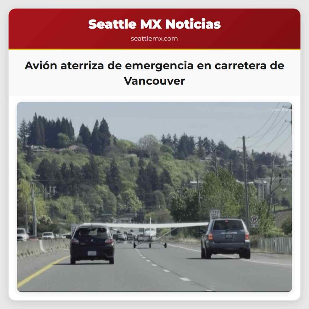 Avión aterriza de emergencia en carretera de