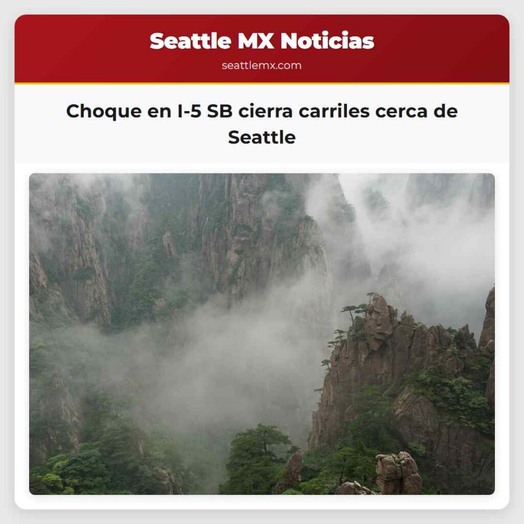 Choque en I-5 SB cierra carriles cerca de Seattle