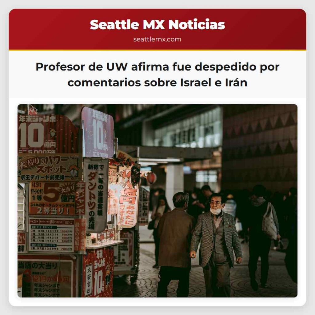 Profesor de UW afirma fue despedido por