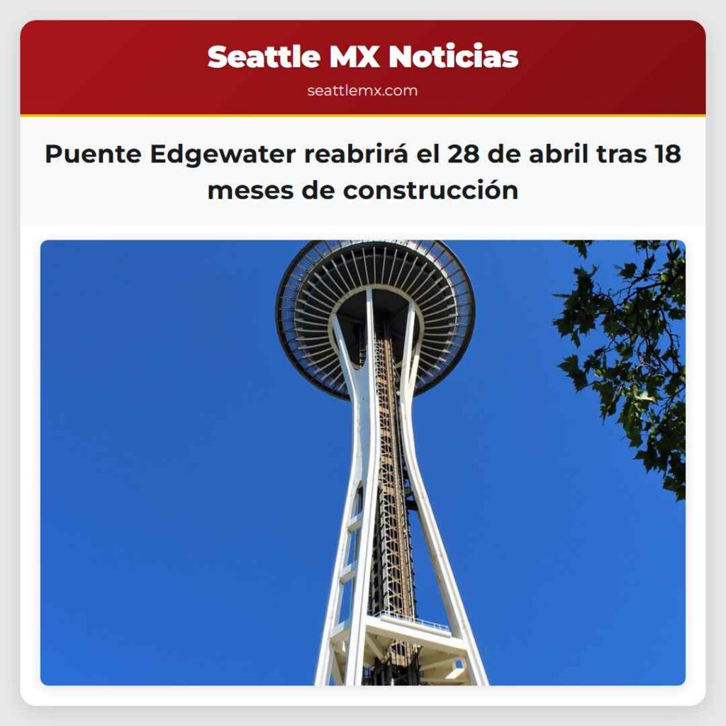 Puente Edgewater reabrirá el 28 de abril tras 18