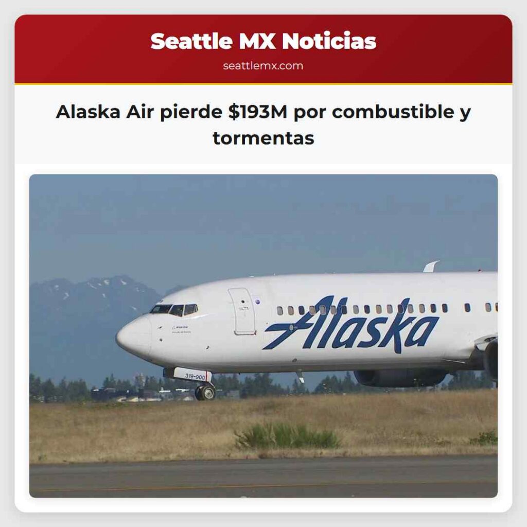 Alaska Air pierde $193M por combustible y
