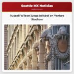 Russell Wilson juega béisbol en Yankee Stadium
