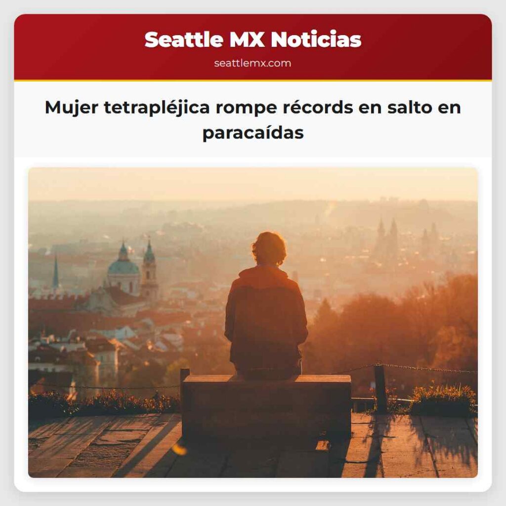 Mujer tetrapléjica rompe récords en salto en