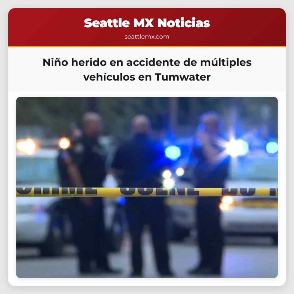 Niño herido en accidente de múltiples vehículos