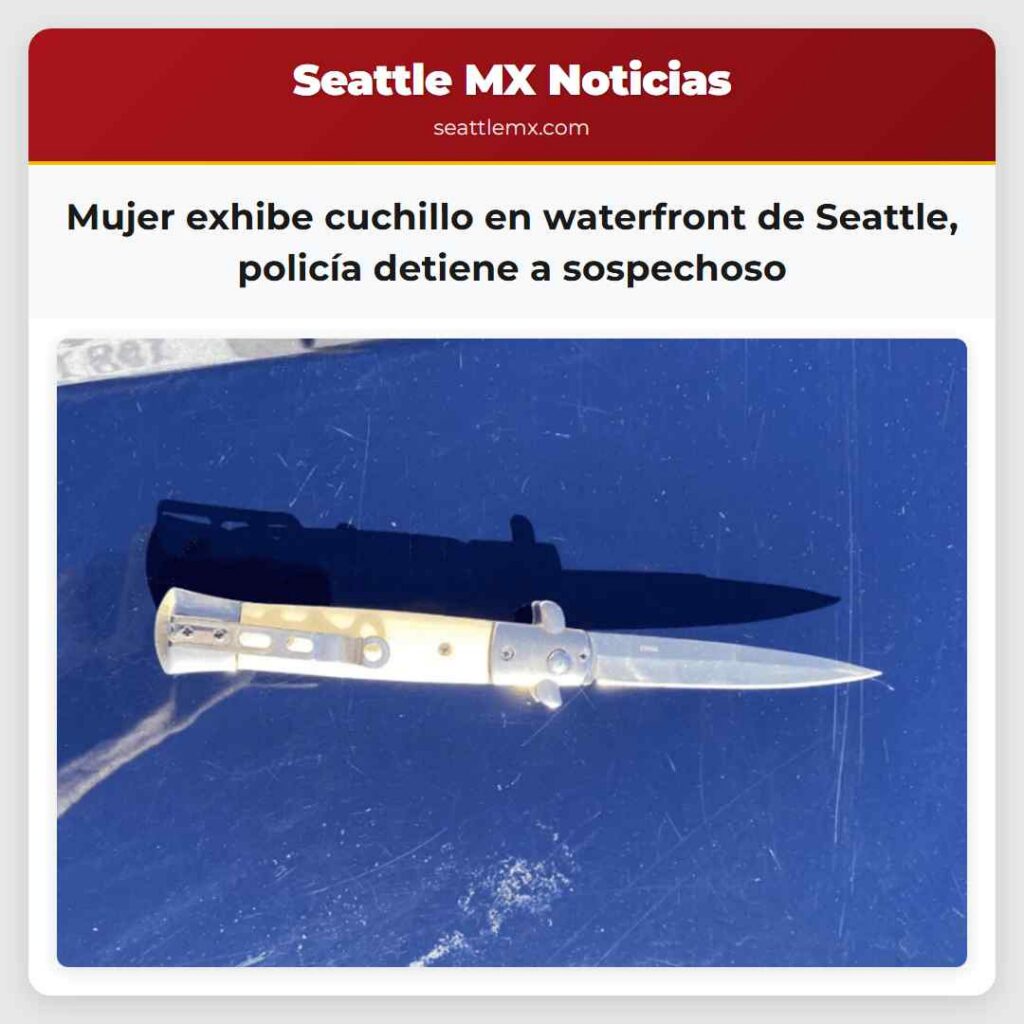 Mujer exhibe cuchillo en waterfront de Seattle,