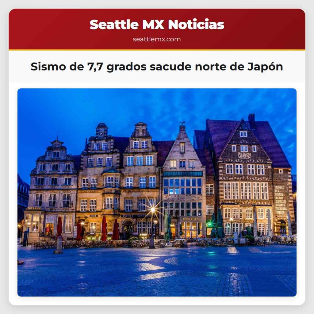 Sismo de 7,7 grados sacude norte de Japón