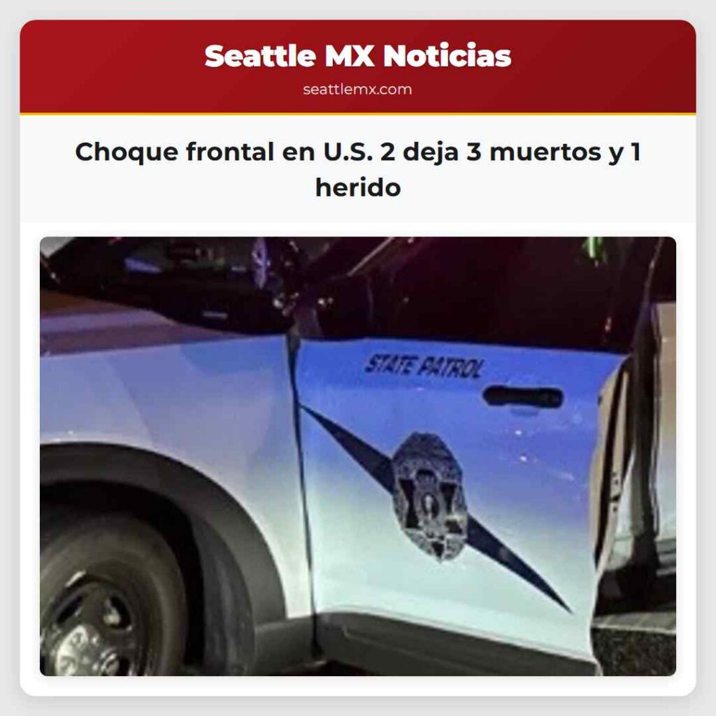 Choque frontal en U.S. 2 deja 3 muertos y 1 herido