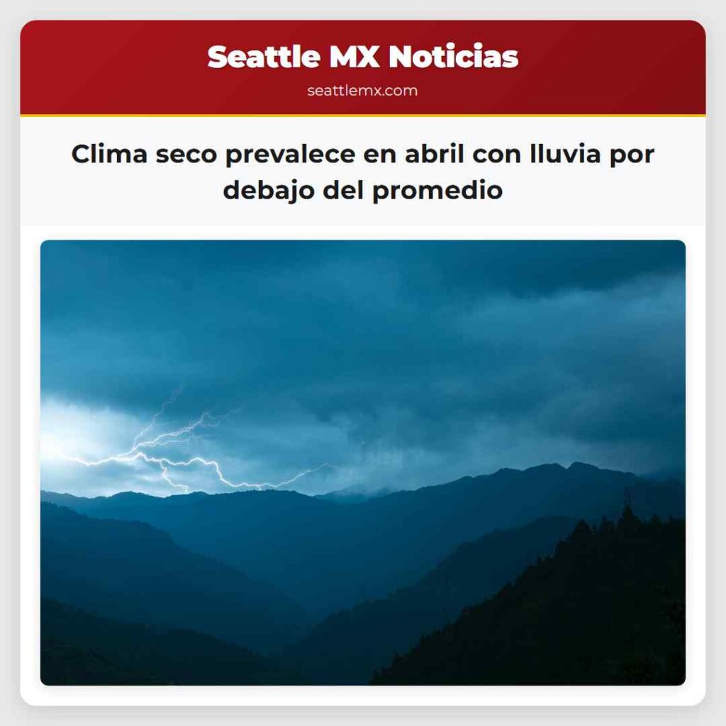 Clima seco prevalece en abril con lluvia por