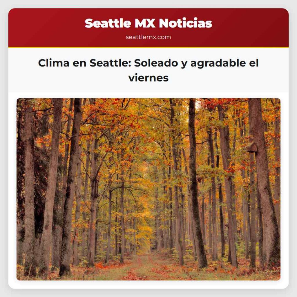 Clima en Seattle: Soleado y agradable el viernes