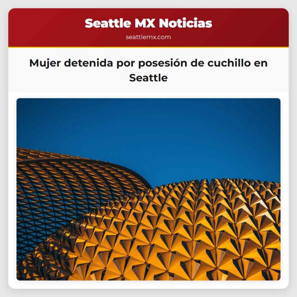 Mujer detenida por posesión de cuchillo en Seattle