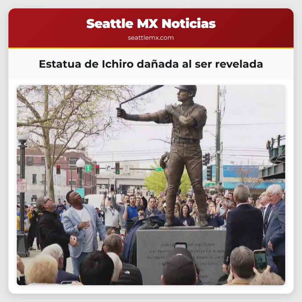 Estatua de Ichiro dañada al ser revelada