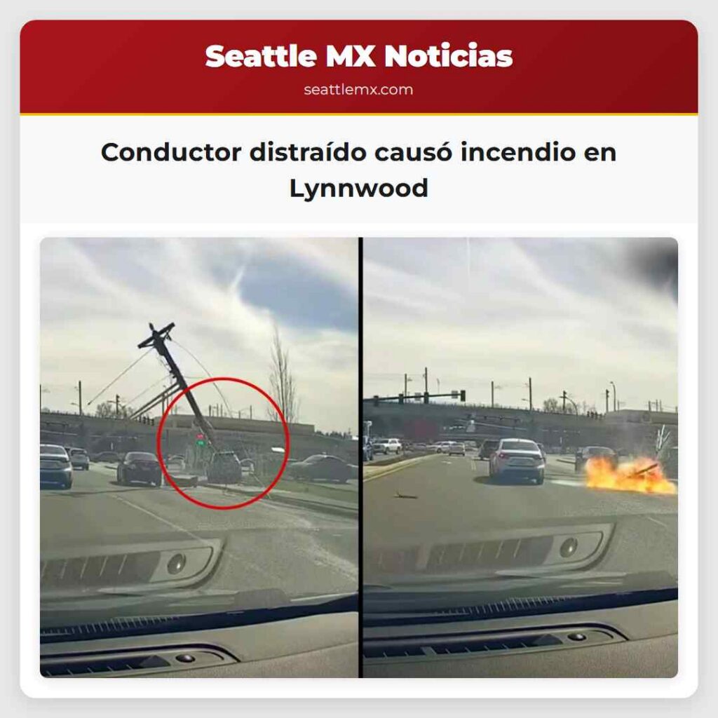 Conductor distraído causó incendio en Lynnwood