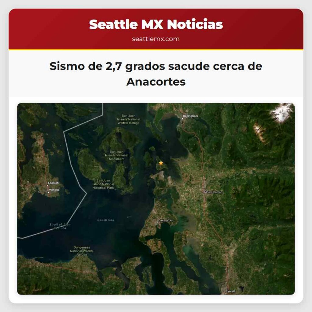 Sismo de 2,7 grados sacude cerca de Anacortes