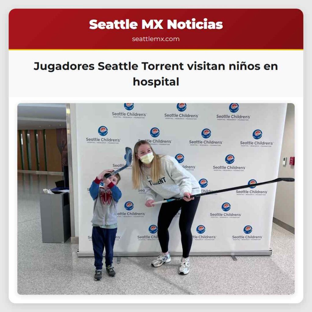Jugadores Seattle Torrent visitan niños en