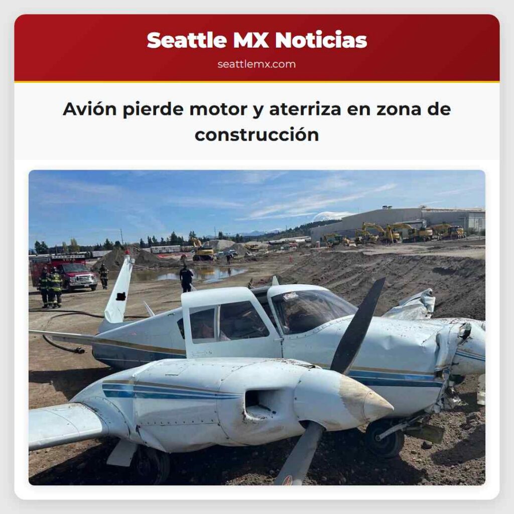 Avión pierde motor y aterriza en zona de