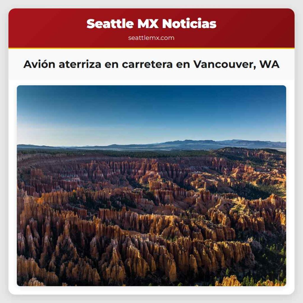 Avión aterriza en carretera en Vancouver, WA