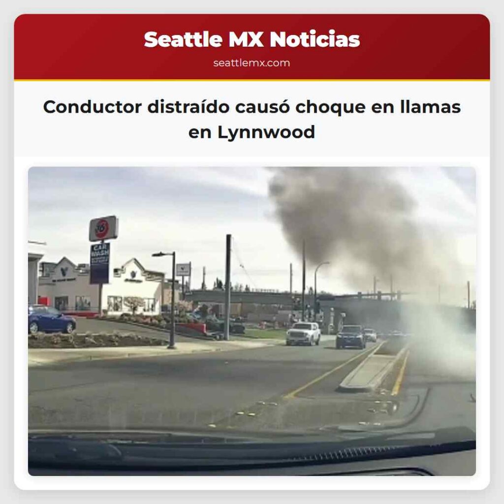 Conductor distraído causó choque en llamas en