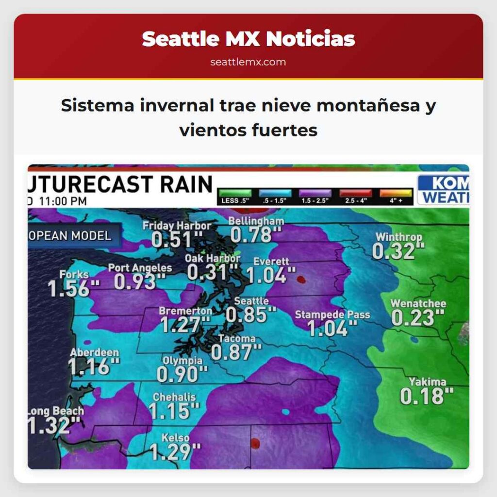 Sistema invernal trae nieve montañesa y vientos