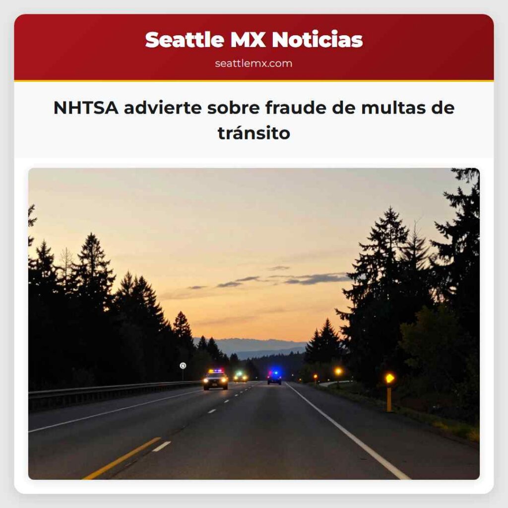 NHTSA advierte sobre fraude de multas de tránsito