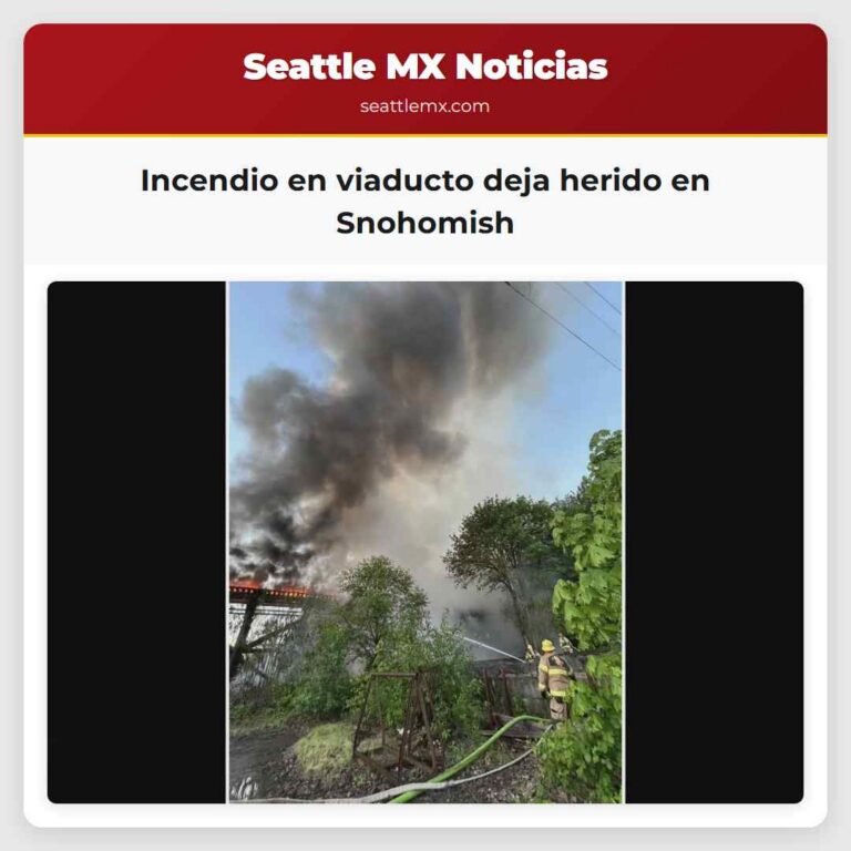 Incendio en viaducto deja herido en Snohomish