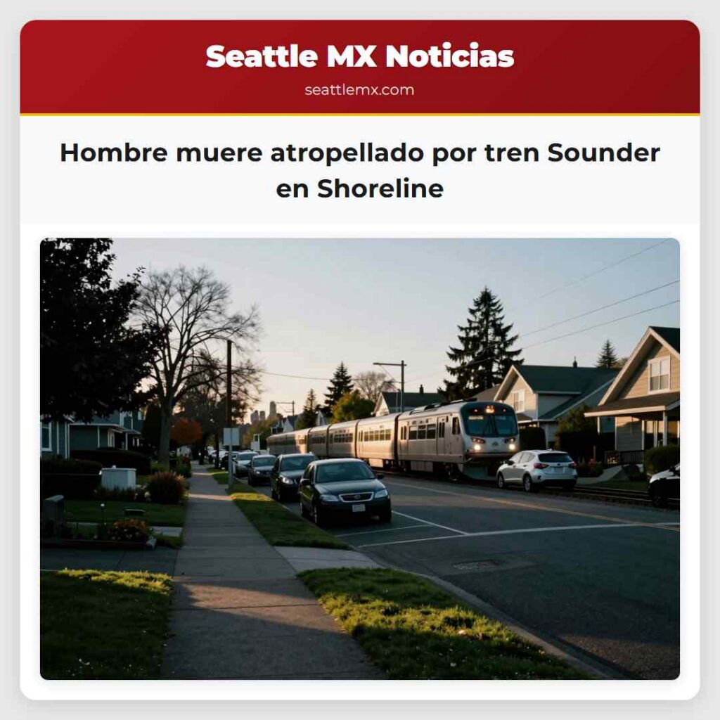 Hombre muere atropellado por tren Sounder en