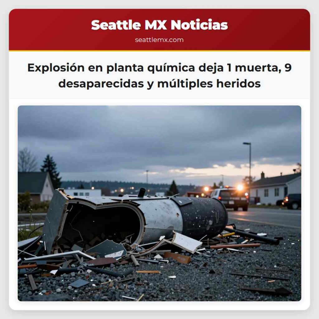 Explosión en planta química deja 1 muerta, 9