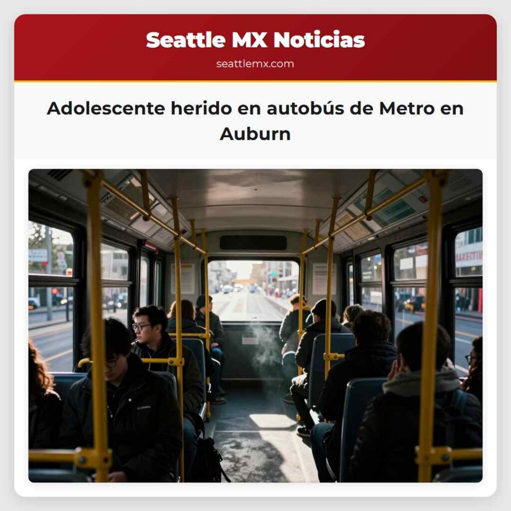 Adolescente herido en autobús de Metro en Auburn