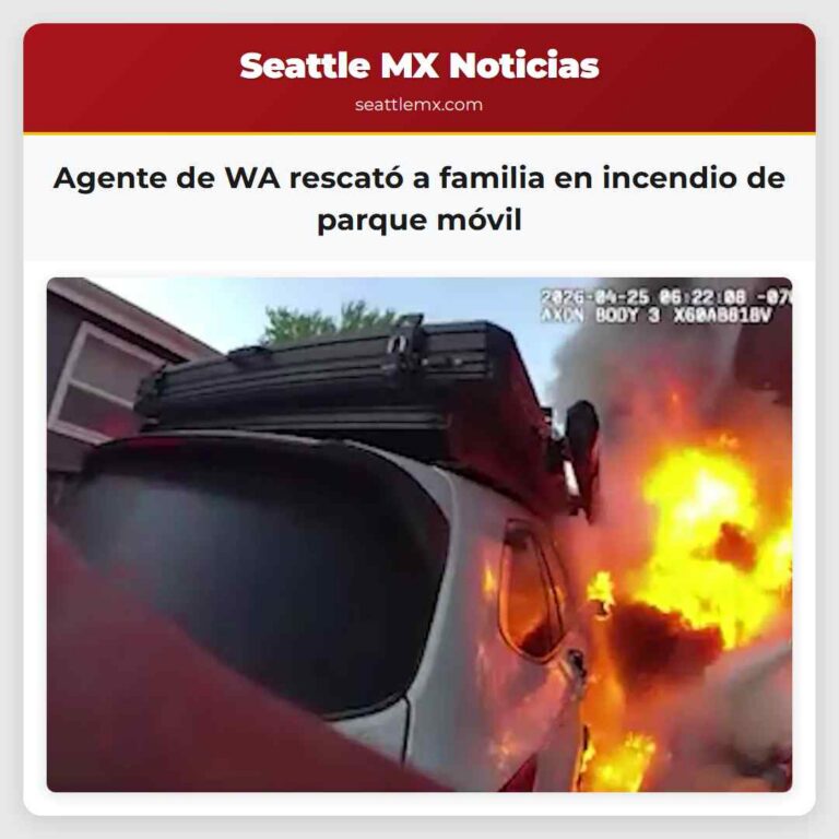 Agente de WA rescató a familia en incendio de parque móvil