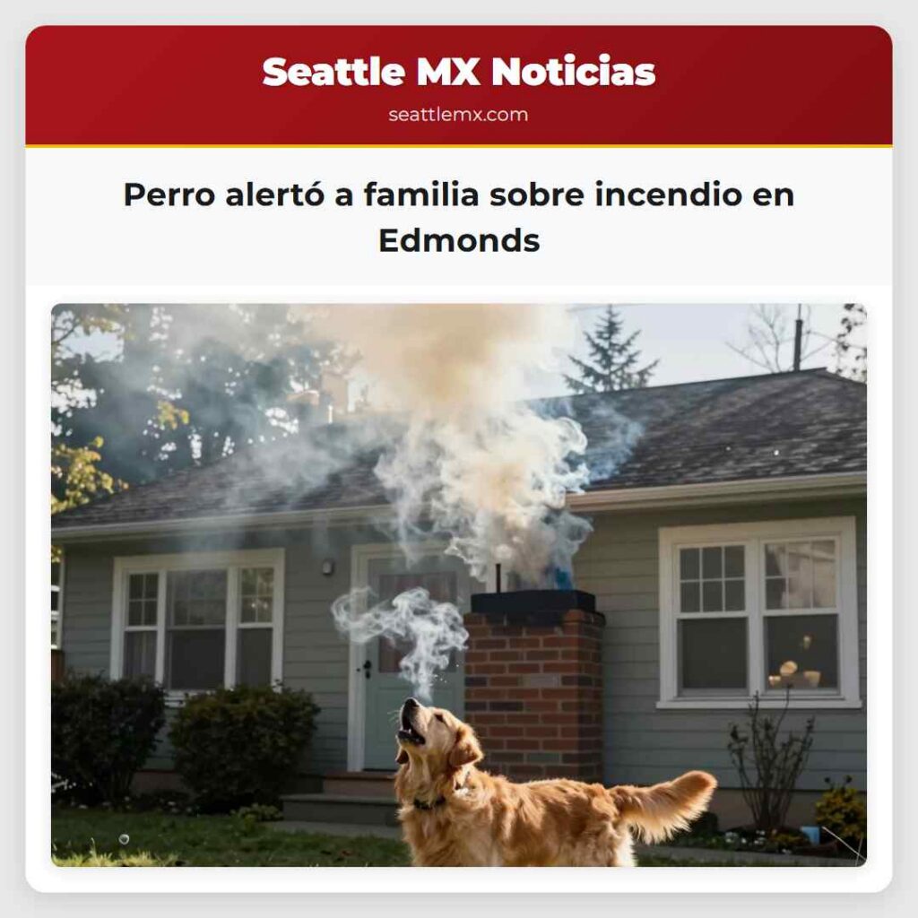 Perro alertó a familia sobre incendio en Edmonds