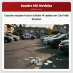 Cuatro sospechosos dañan 14 autos en Garfield Station