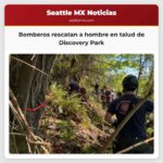 Bomberos rescatan a hombre en talud de Discovery Park