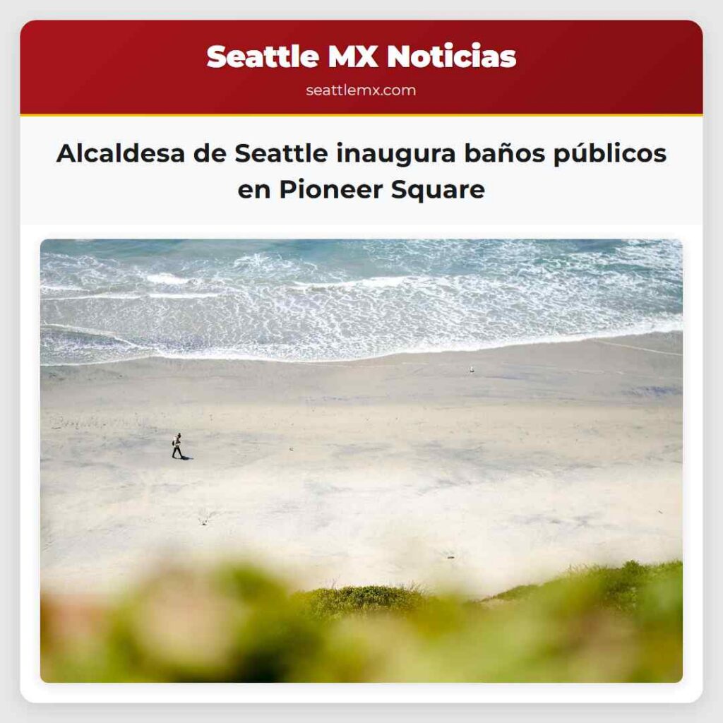 Alcaldesa de Seattle inaugura baños públicos en