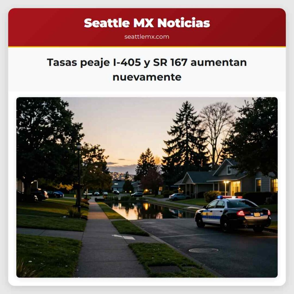 Tasas peaje I-405 y SR 167 aumentan nuevamente
