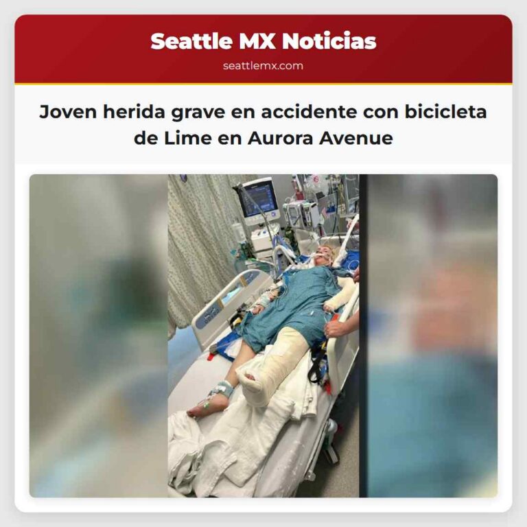 Joven herida grave en accidente con bicicleta de Lime en Aurora Avenue