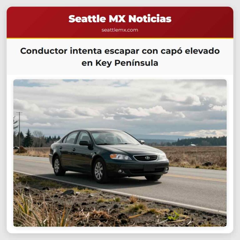 Conductor intenta escapar con capó elevado en Key Península