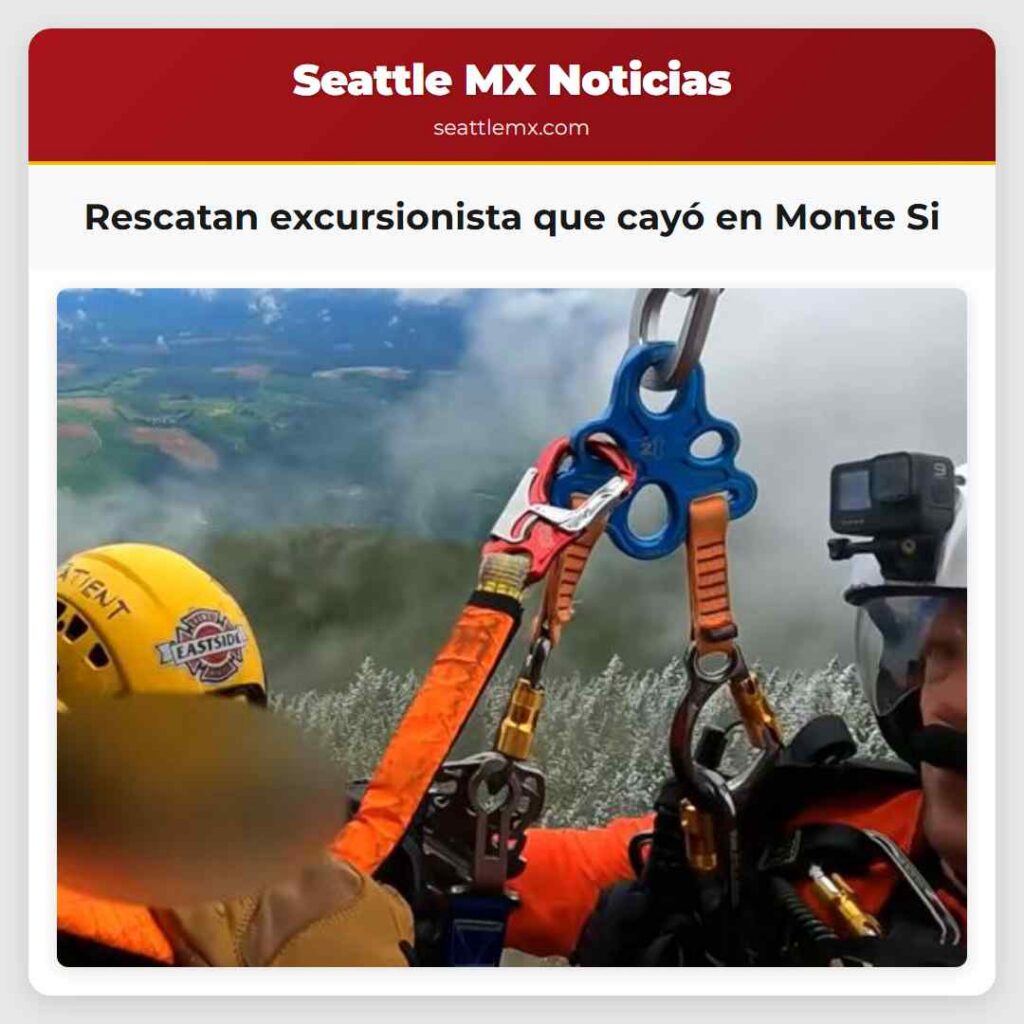 Rescatan excursionista que cayó en Monte Si