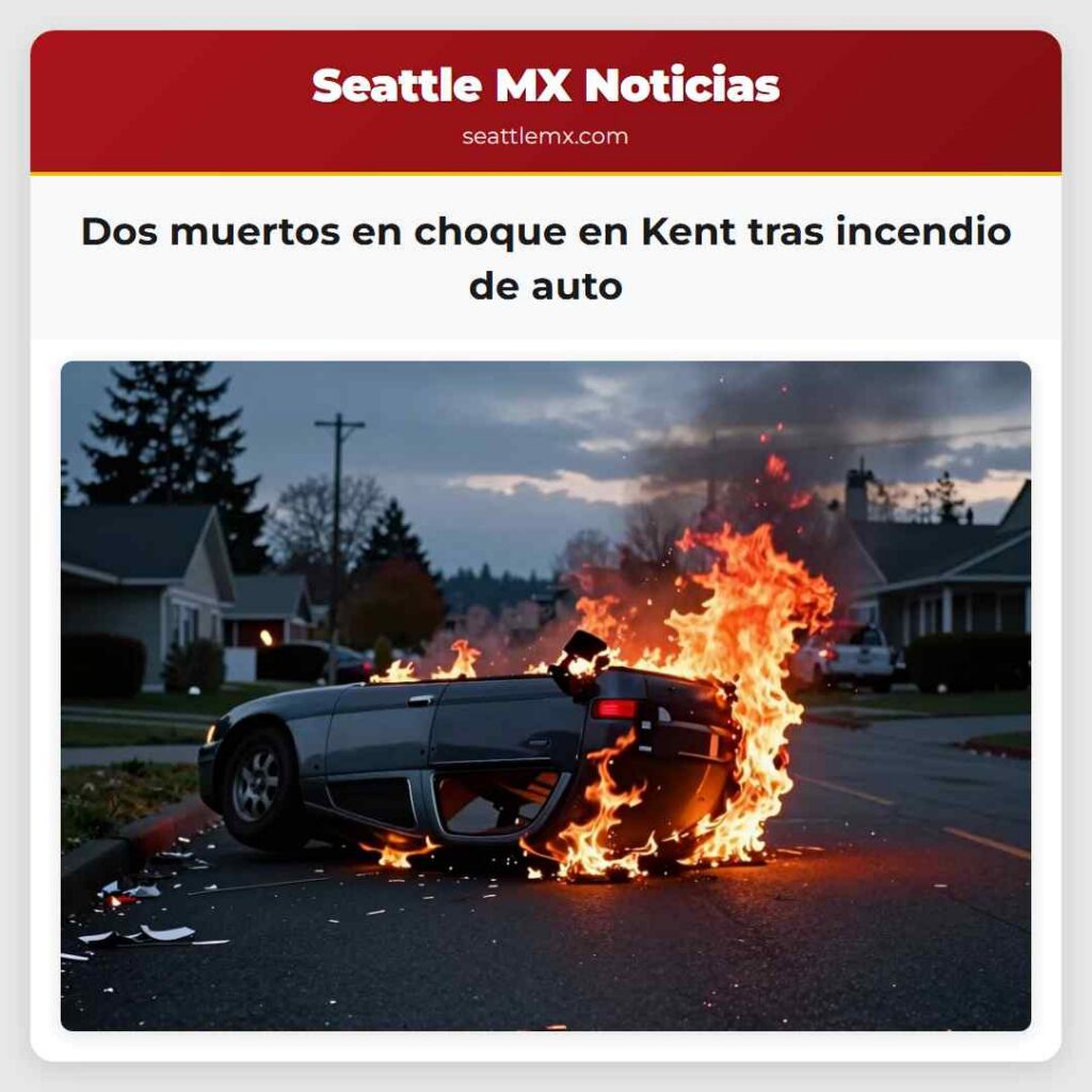 Dos muertos en choque en Kent tras incendio de