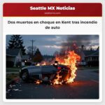 Dos muertos en choque en Kent tras incendio de auto