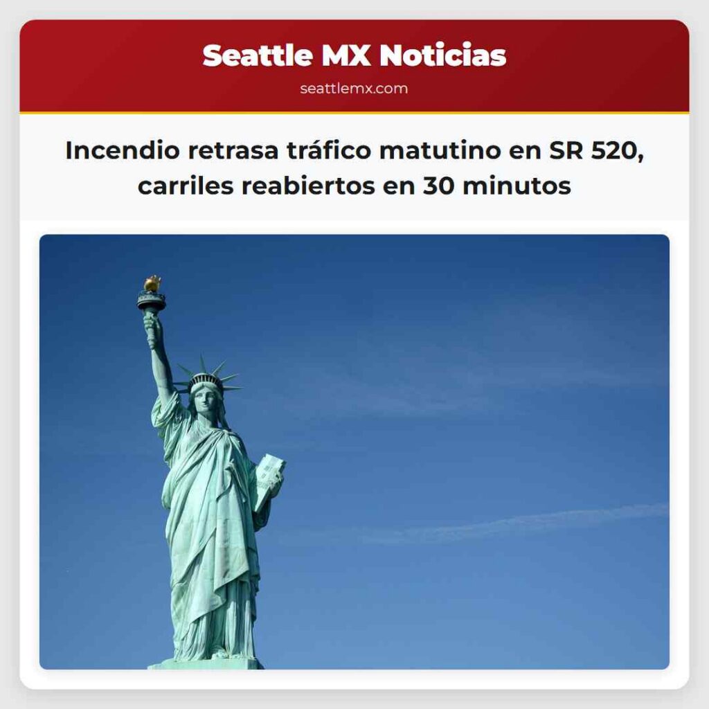 Incendio retrasa tráfico matutino en SR 520,