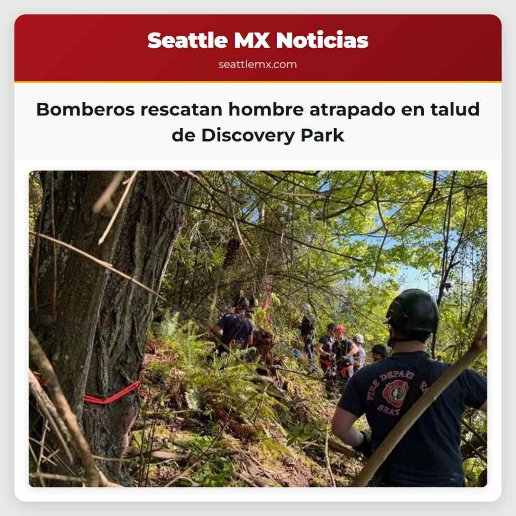 Bomberos rescatan hombre atrapado en talud de