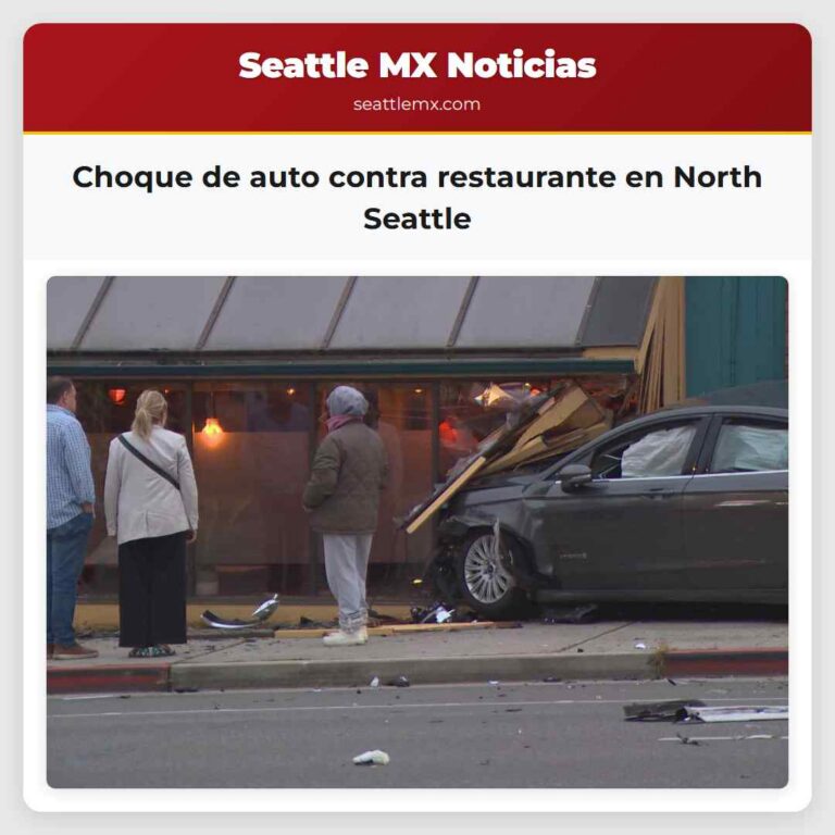 Choque de auto contra restaurante en North Seattle