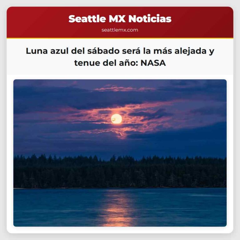 Luna azul del sábado será la más alejada y tenue del año NASA