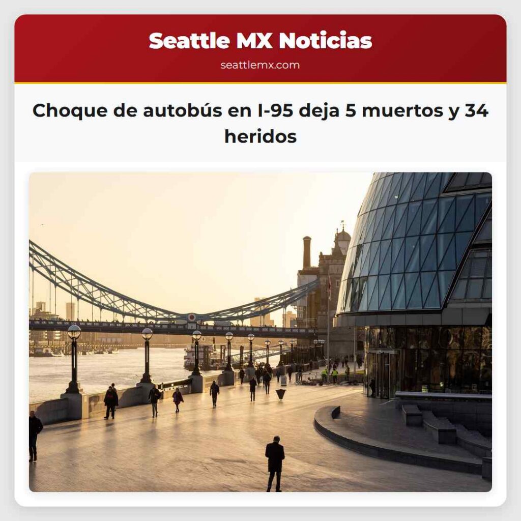 Choque de autobús en I-95 deja 5 muertos y 34